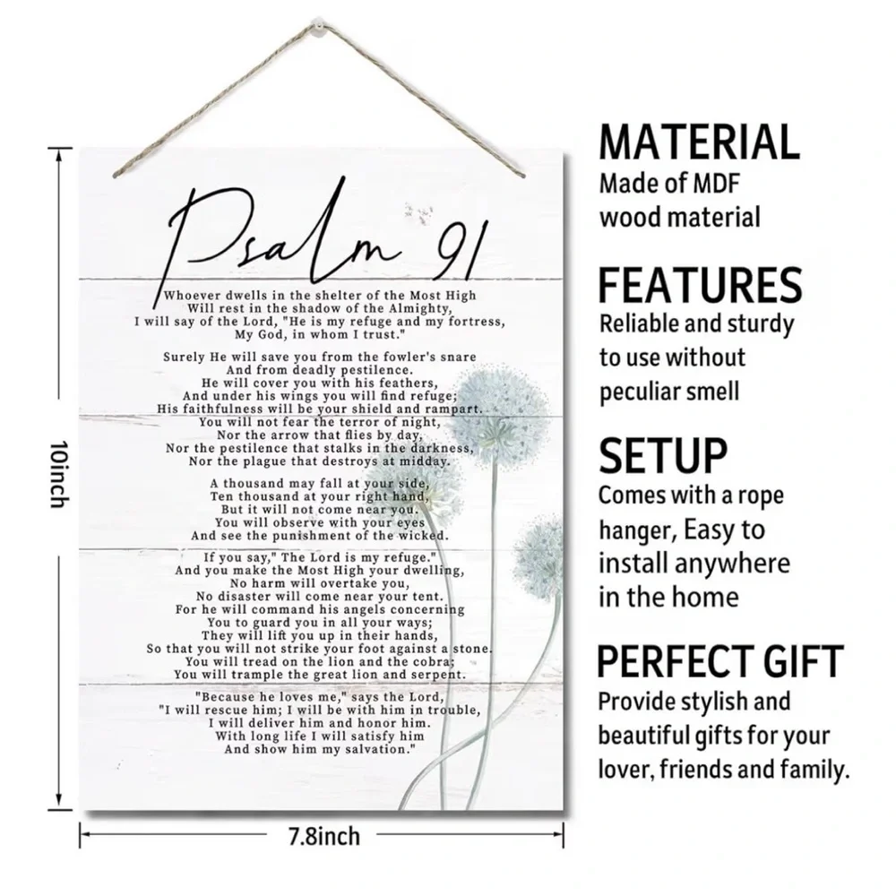 Psalm 91 Inspirational Wall Art Decor